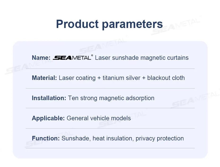 SEAMETAL Magnet Car Side Window Curtain Summer Cooling Car Sunshades UV Protector for Front/Back Window Car Styling Accessories