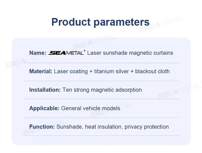 SEAMETAL Magnet Car Side Window Curtain Summer Cooling Car Sunshades UV Protector for Front/Back Window Car Styling Accessories