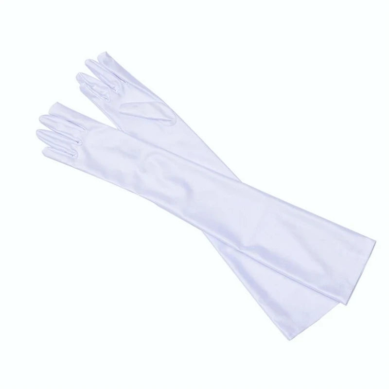 Fashion Long Satin Gloves, Satin Opera Evening Party Prom Costume Glove, Black White Pink Gray Beige Red, New Hot Sale