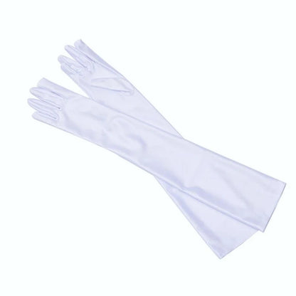 Fashion Long Satin Gloves, Satin Opera Evening Party Prom Costume Glove, Black White Pink Gray Beige Red, New Hot Sale