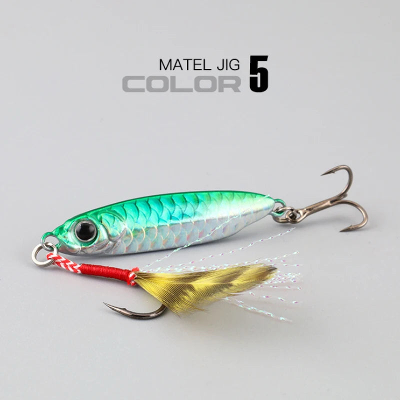 1 Pc Metal Artificial Bait Jig 7g 10g 15g 20g 25g 30g Shore Casting Jigging lure Shore Casting Saltwater Fishing lure Bit