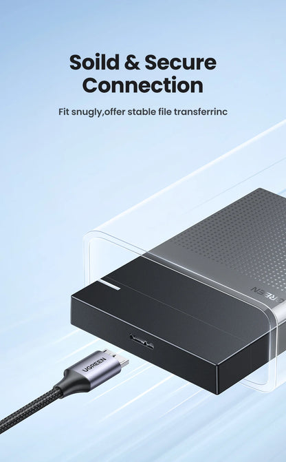 USB C to Micro B 3.0 Cable, 5Gbps 3A, Fast Data Sync Cord For Macbook Hard Drive Disk HDD, SSD Case USB Type C Micro B Cable ,UGREEN