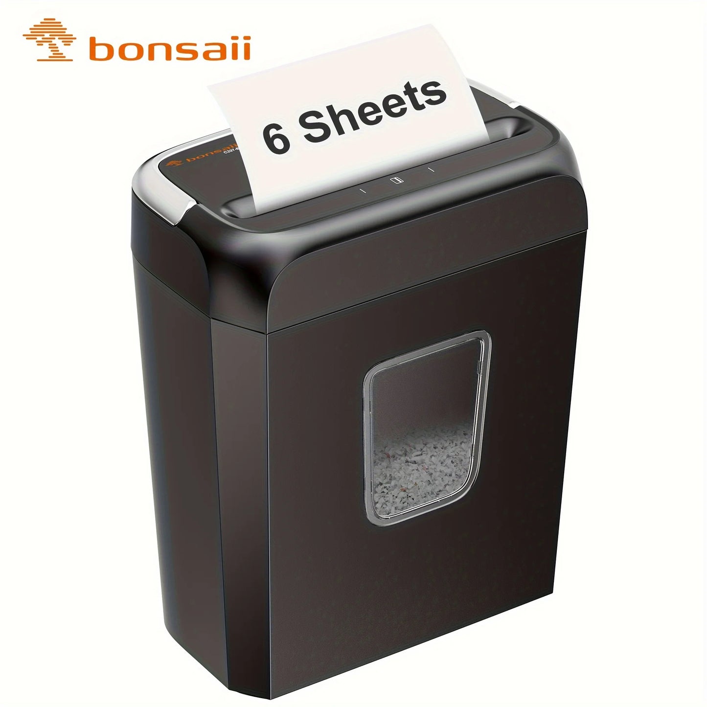 6-Sheet Cross-Cut Paper Shredder with 3.4-Gallon Wastebasket for Home Office, Shreds Credit Cards, Paper, Mail, Staples and Clips, Documents Shredder