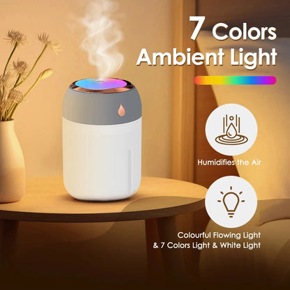 300/600ML USB Air Humidifier For Home Car With Colorful Night Light Large Capacity Essential Oil Aroma Diffuser Mist Sprayer