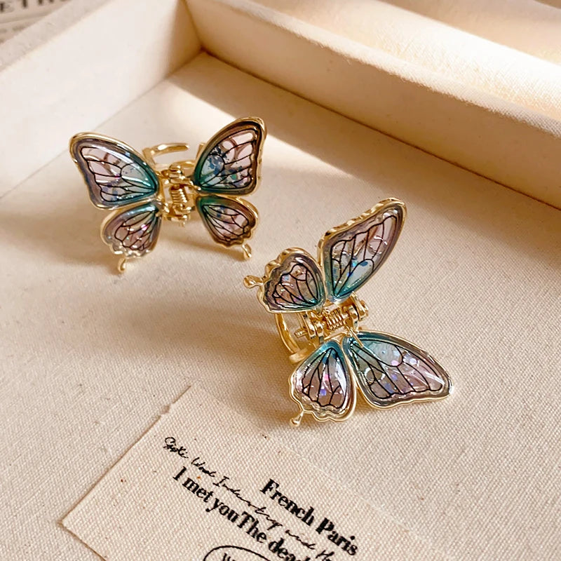 Mini Butterfly Hair Claws for Women Ladies Small Ponytail Braid Hair Claw Clips Girl Fashion Shark Clip Hair Accessories Sets