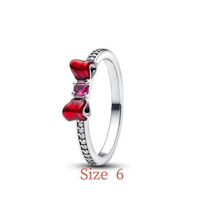 New 925 Silver bow Heart-shaped Ring Necklace Suitable for Valentine's Day,Holiday Gifts for Women DIY High-end ,Fashion Jewelry
