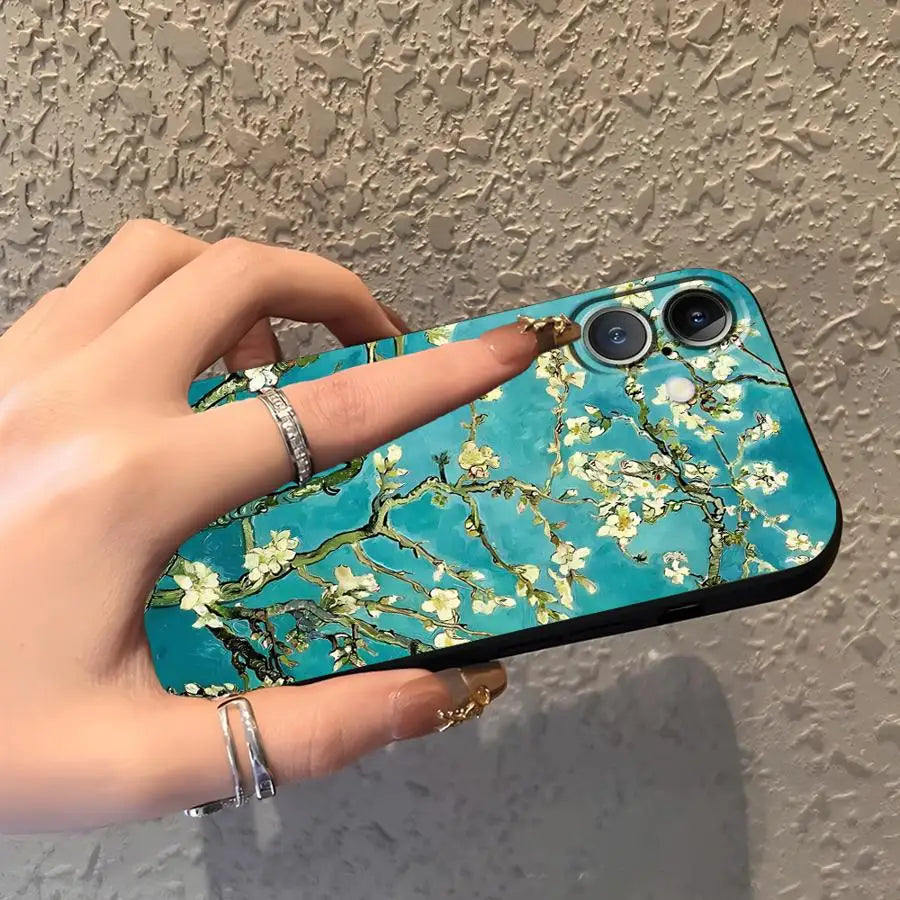 Soft Back Phone Cover Case for iPhone 7 8 12 11 15 Plus X XS XR SE 13 Mini 17 16 Pro Max 14 17Air Van Gogh