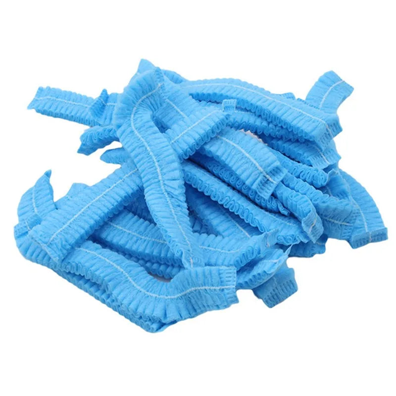 100pcs/Pack Disposable Hair Head Covers Net Bouffant Dustproof Anti Dust Caps Breathable Shower Bathing Hats Kitchen