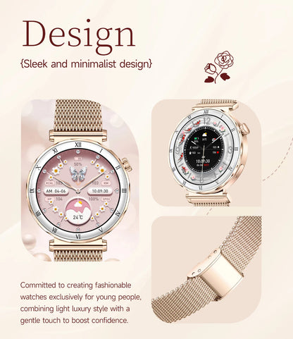 LIGE 1.19"Ultra-Slim AMOLED HD Display Fitness Tracker Smartwatch Bluetooth Call Heart Rate Monitor Waterproof Smart Watch Women