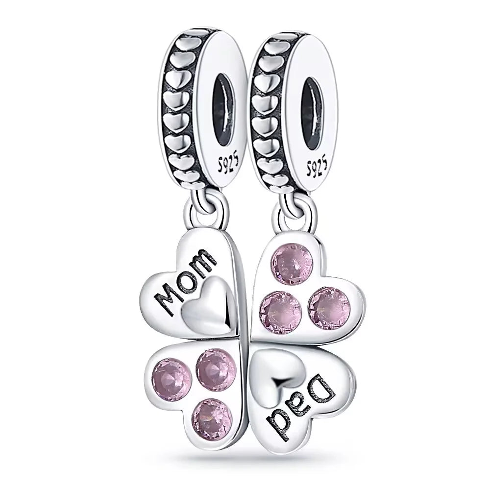 Hot Selling 925 Silver Pink Cake, Dog Paw, Luggage, Cup Bead Pendant Suitable for European Original Bracelet DIY Exquisite Jewelry