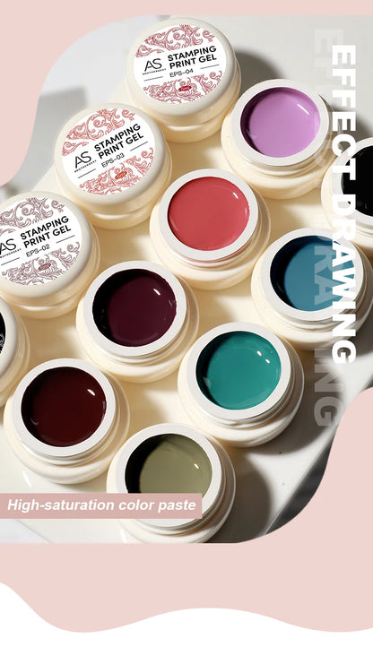 AS Esmalte de uñas de estampado de 5ml, colores, barniz de impresión de uñas para placa de estampado, lacas de impresión en blanco y negro, no kit