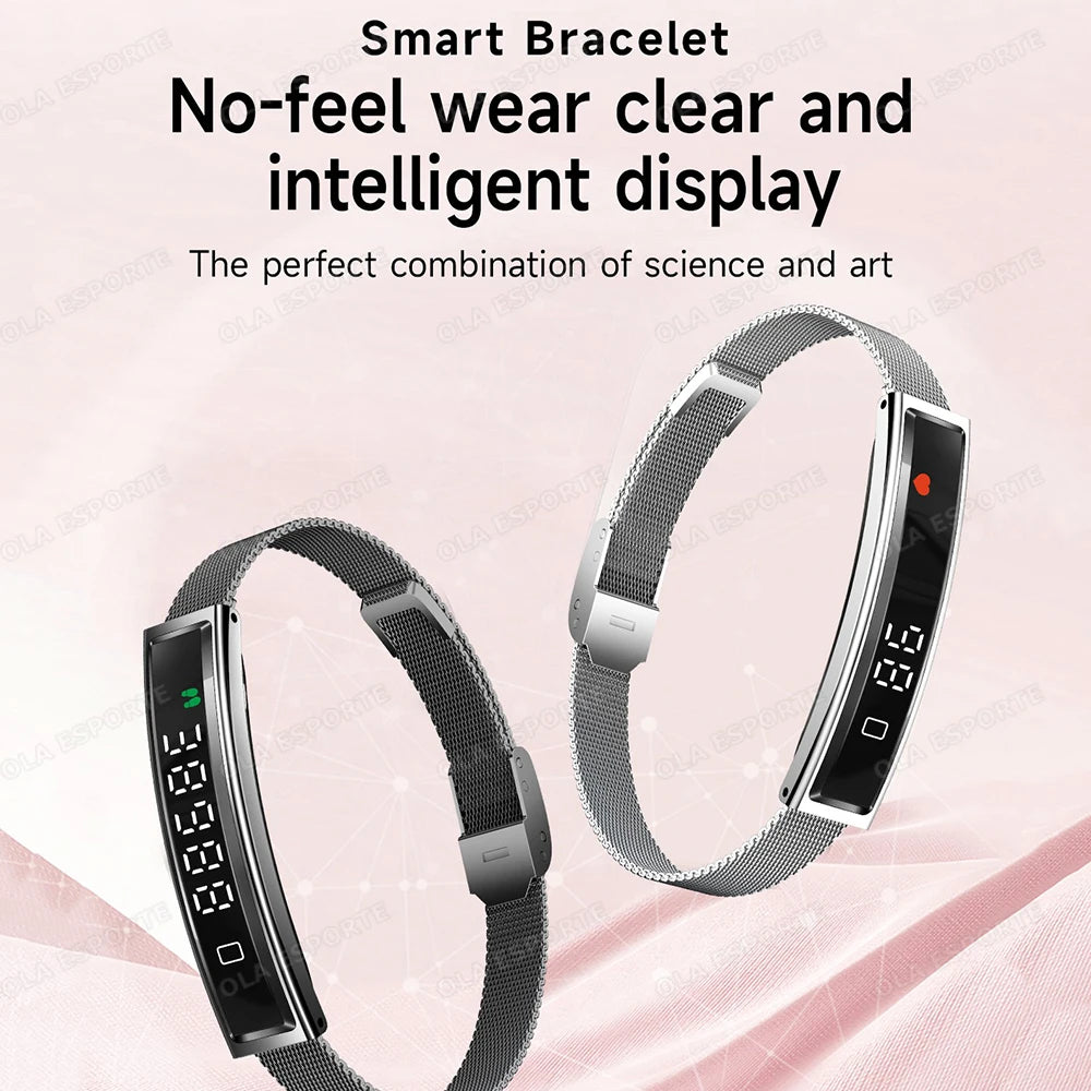 New Health Smart Bracelet Men Women Fitness Sports Band Stress Test HRV Monitor Waterproof Pedometer Smart Watch for Android iOS