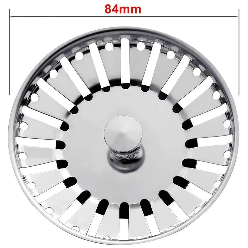 Kitchen 84mm Sink Strainer Replacement Plug Stainless Steel Drain Waste Stopper Sealing Umbrella For Drain Device Cover Plug