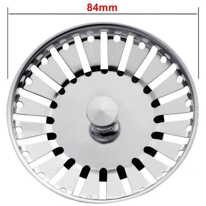 Kitchen 84mm Sink Strainer Replacement Plug Stainless Steel Drain Waste Stopper Sealing Umbrella For Drain Device Cover Plug