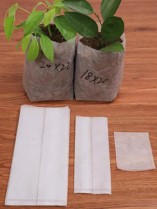 50pcs Nursery Bags Pots Grow Flower Plant Starter Planter Pots Aeration Non-woven Fabric Garden Planting Biodegradable m20