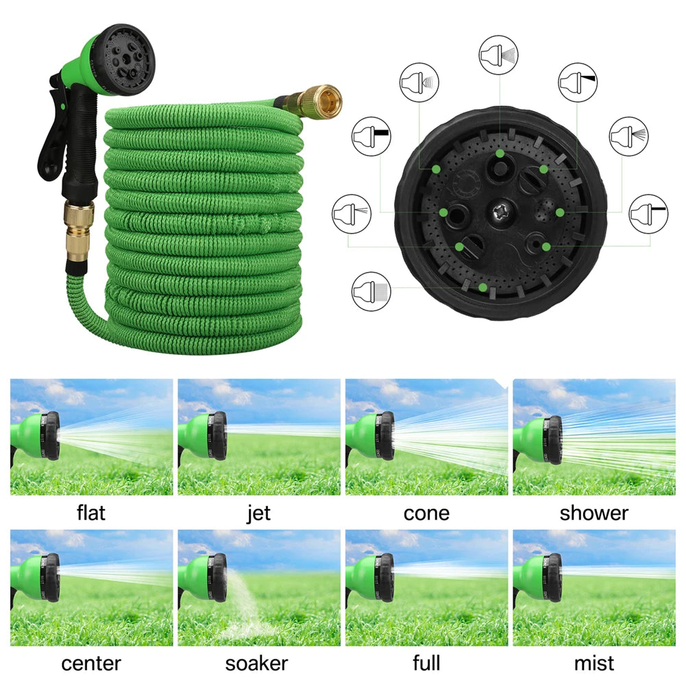 Garden Water Hose Expandable Double Metal Connector High Pressure PVC Reel Magic Water Pipes for Garden Farm Irrigation Car Wash