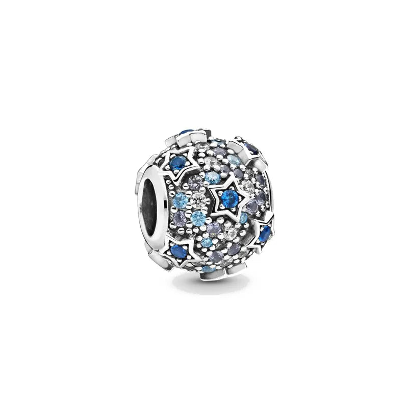 Nuevo colgante de plata 925 compatible con pulsera original, joyas para mujer, serie azul, colgante de pulpo, delfín, búho, camaleón