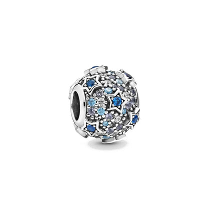 Nuevo colgante de plata 925 compatible con pulsera original, joyas para mujer, serie azul, colgante de pulpo, delfín, búho, camaleón