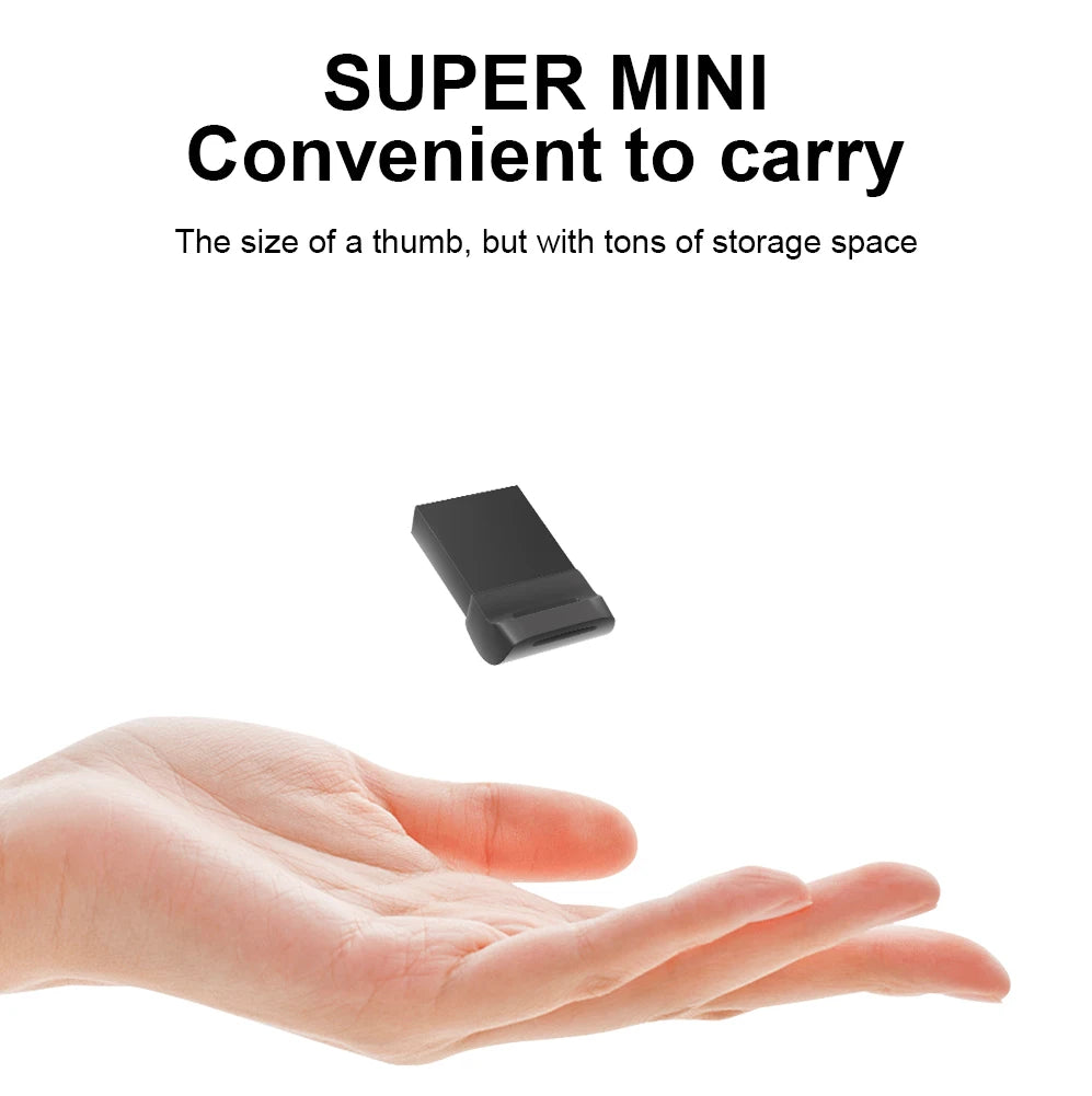 Super Mini Pen Drive 64GB Black USB Flash Drive 32GB Creative Business Gifts Memory Stick Real Capacity Pendrive 16GB USB Stick