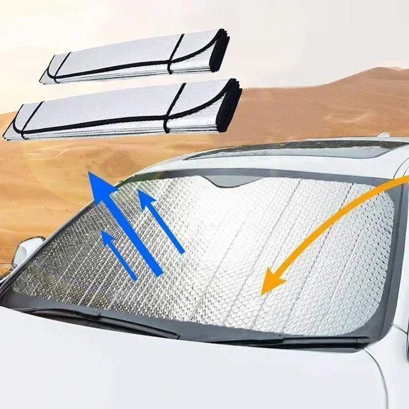 Universal Windshield Sunshade, Foldable Car Front Window Sunshade, Snow Ice Protection Cover, Winter Summer Windshield Shield