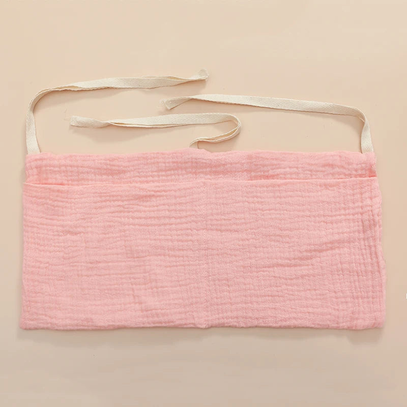100% Cotton Baby Crib Storage Bag Multifunctional Newborn Bed Headboard Organizer For Kids Baby Bedding Diaper Bag