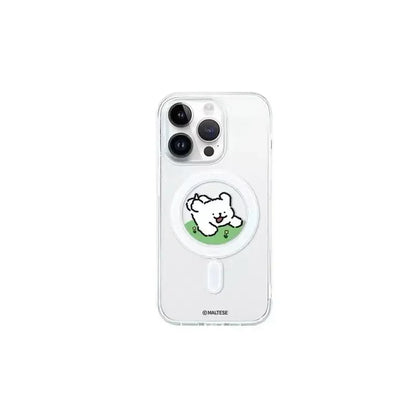 Kawaii Line Puppy Cute Cartoon Couple For MagSafe Creative Phone Case For iPhone 16 15 14 12 13 11 Pro Max PLUS MINI Y2K Cover