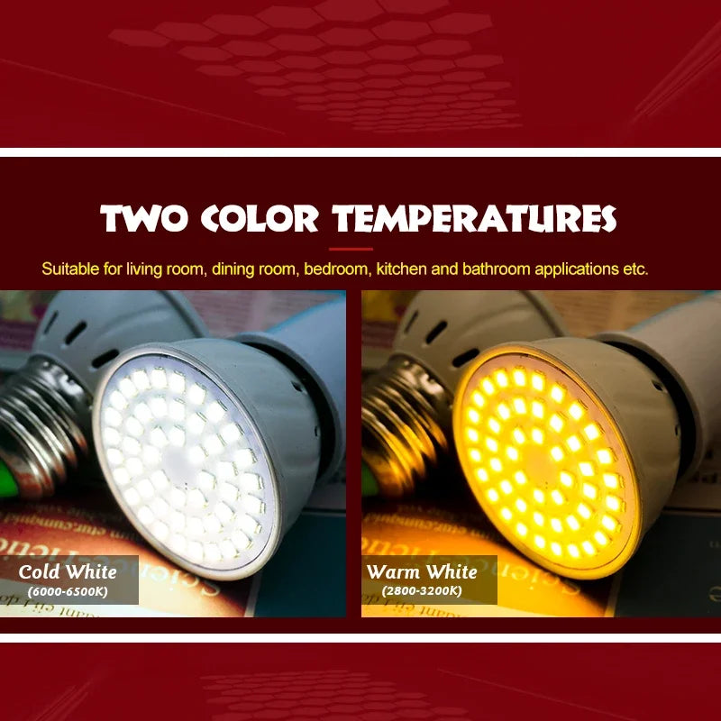 1-10pcs LED Bulb E27 E14 MR16 GU10 48/60/80 LED Spotlight 2835 SMD Lampara Light AC 110V 220V Bombillas Led Lamp