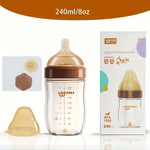 4oz,8oz High Borosilicate Glass Baby Bottles, Wide-Neck Feeding Bottle with Bottom Air Balance Hole/Valve, Glass Milk Bottle