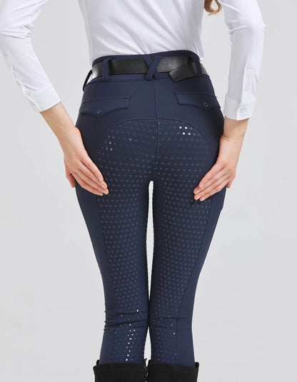 Pantalones profesionales de equitación de silicona antideslizantes de secado rápido y ajustados para exámenes ecuestres