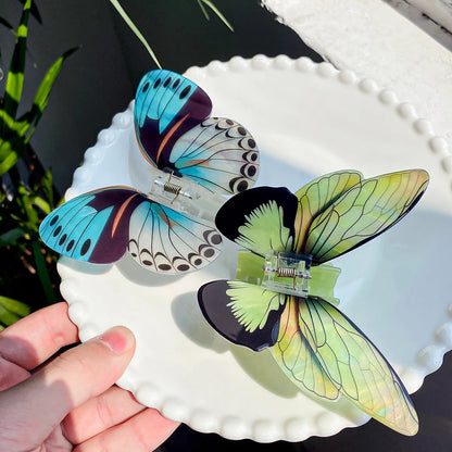 1pc ultra-fantasy simulation butterfly clip temperament hair clip for pinning hair shark clip hair accessory head accessory