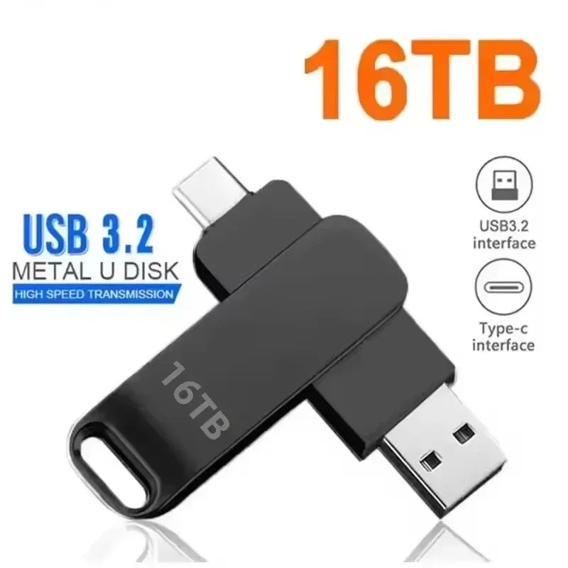 64TB USB 3.2 Flash Drives High-Speed Transfer Metal Pendrive Memory Card Pendrive Flash Disk Memoria Waterproof Stick 2026 New