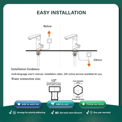 Briwellna Electric Water Heater Hot Water Faucet 2-in-1 Basin Tap Tankless Geyser 220V Instant Water Heater Faucet For Home