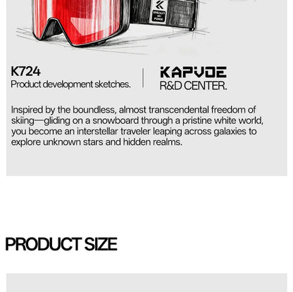 Kapvoe Flip Over Magnetic Snow Goggles Photochromic Ski Men Snowmobile Anti-Fog Snowboard Goggles Women Ski Equipment UV400