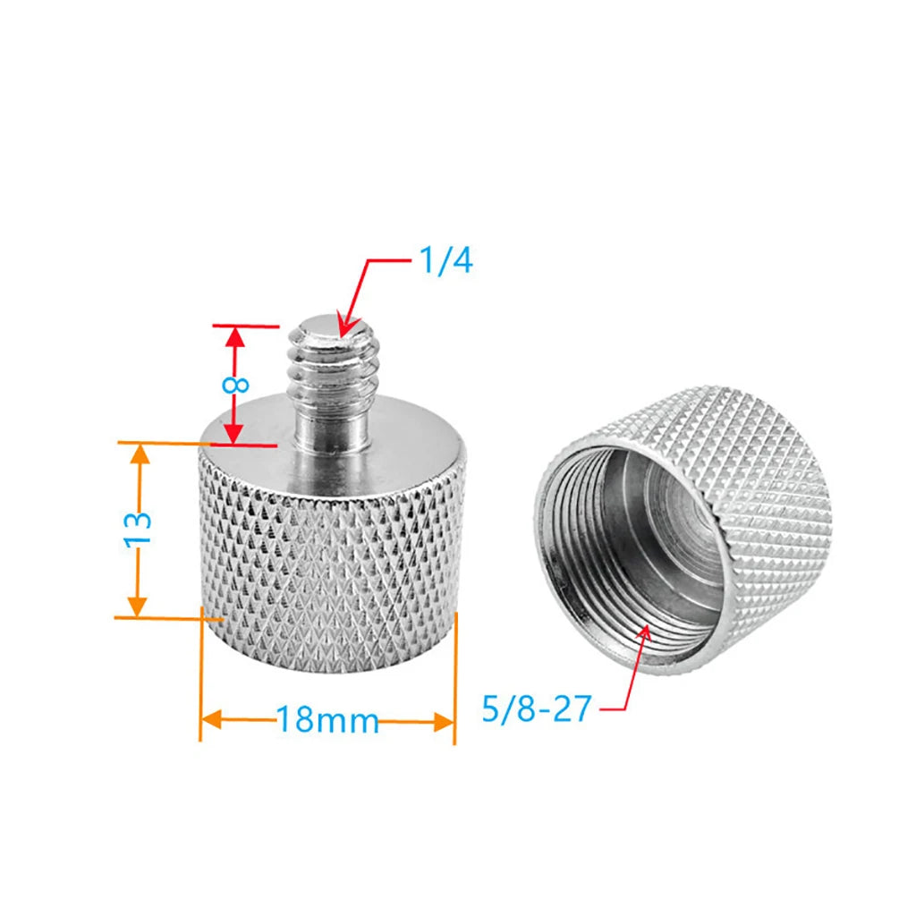 Microphone Holder Extended Rod 5/8"-27 5/8 1/4 3/8 Male Female Screw Converter Adapter Mic Stand Mount Tripod Camera Conversion