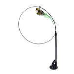 Cat Toys Simulated Bird  Feather Cat Teasing Stick Epoxy Sucker Steel Wire Long Rod  Cat Self Hi No Harmful Ingredients
