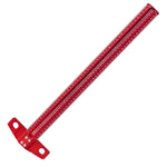 Precision Marking T-Ruler Aluminum Alloy Woodworking Scribe Marking Gauge Deluxe Crossed-out Hole Scribing Ruler Measuring Tools