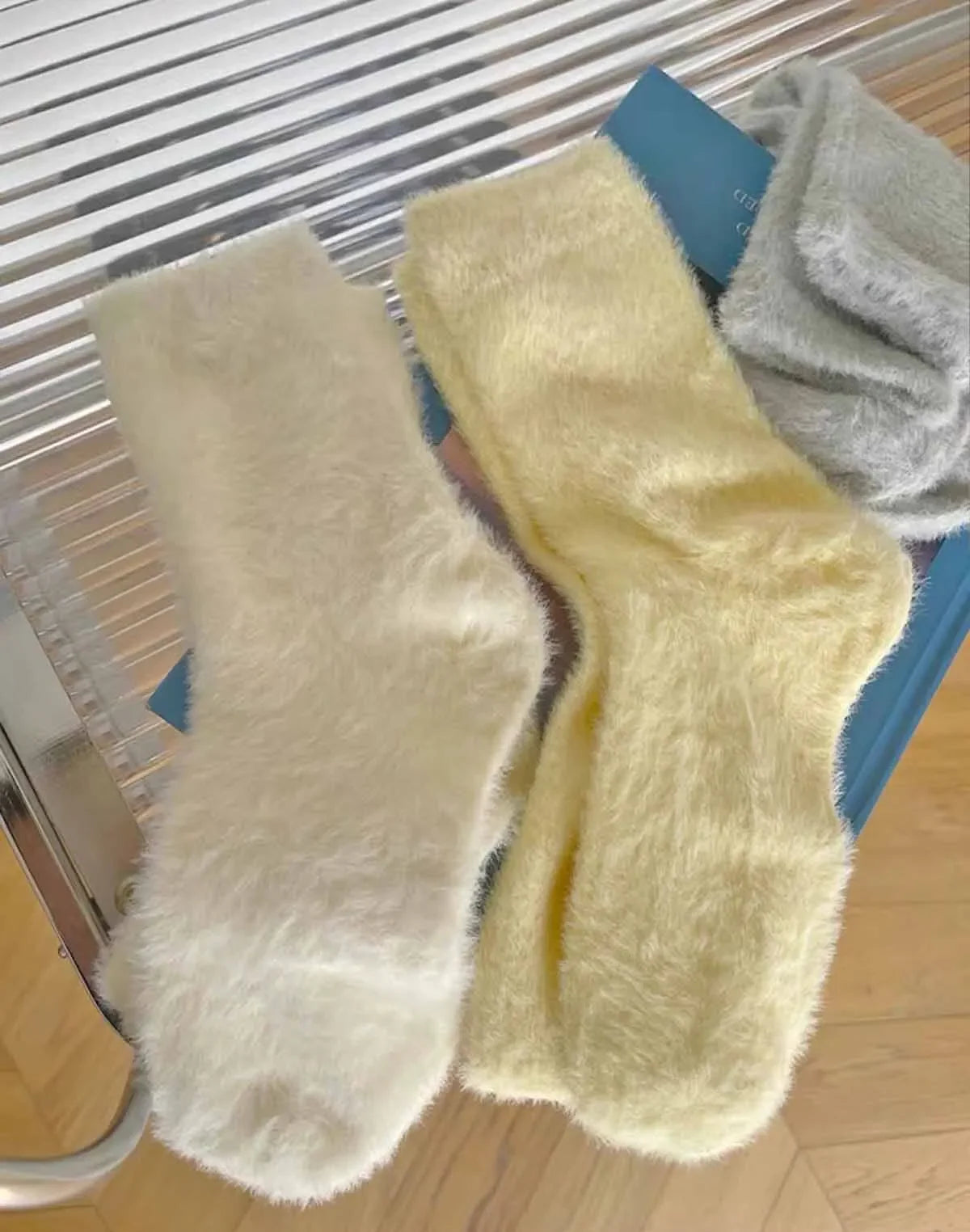 1-3pairs Mink Fleece Long Socks Women Mink Velvet Thicken Plush Mid-tube Sock Winter Warm Soft Lovely Coral Sleeping Sox