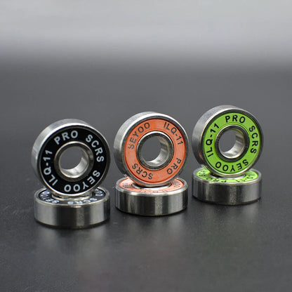 8Pcs 608 2RS Bearing ILQ-11 8x22x7 Green Longboard Speed Inline Skate Wheel Bearings Skate Scooter Smooth Skate Scooter Bearings