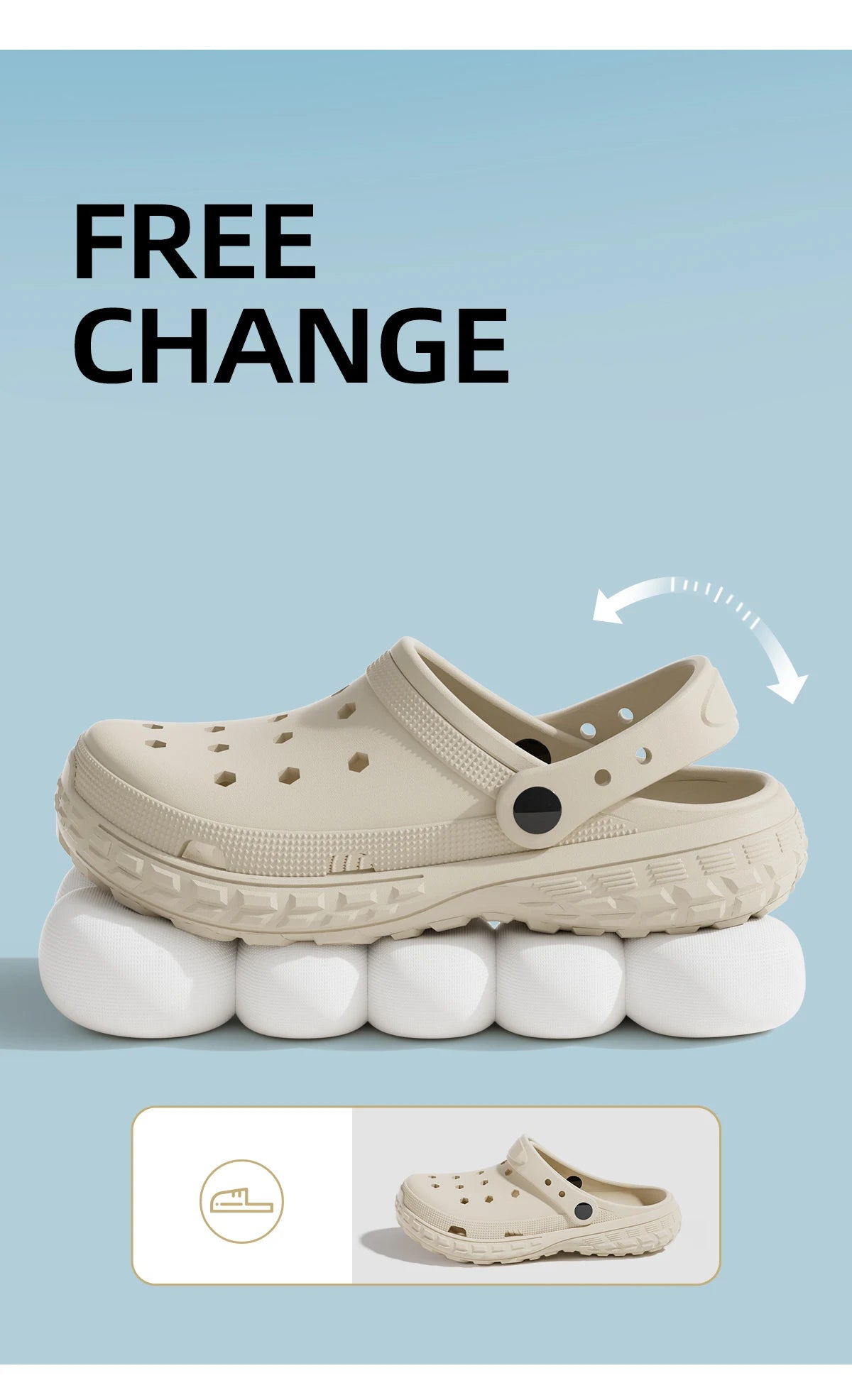 EVA Unisex Hole Shoes, Beach Thick Bottom Outdoor Slippers, Comfortable Breathable Indoor Slippers