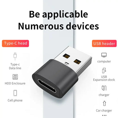 1pcs/2pcs USB C Female To USB A Male Adapter, Type C To USB A Charger Cable Converter For IWatch 7 AirPods, MacBook, iPhone