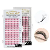 GLAMLASH Colored Lashes Lake Blue/Lavender/Cinnamon/Dark Green/Matcha Grey Individual Natural False Colorful Eyelash Extension