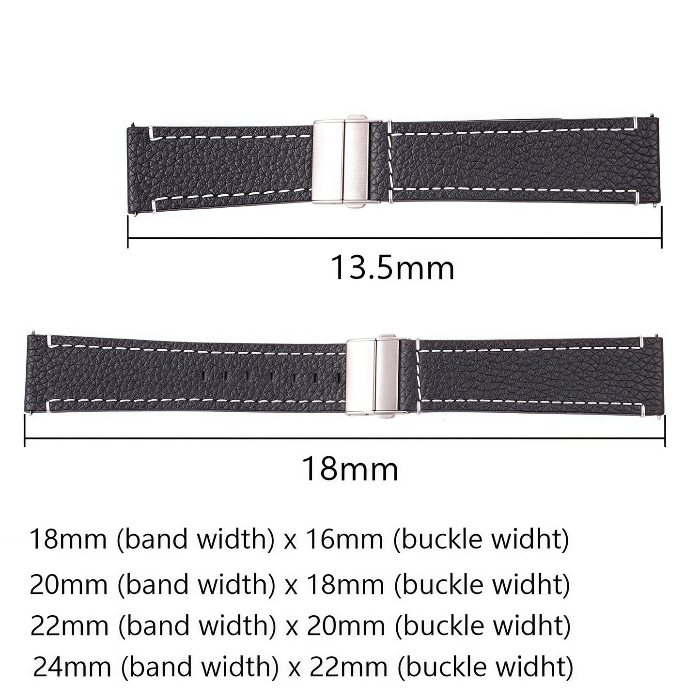 Soft Genuine Leather Smart Watch Band, 18 20 22 24mm, Women Men, Cowhide Strap, Quick Release Watchband