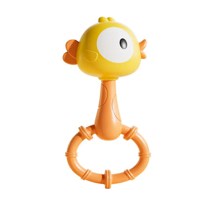 Animal Rattle Handbell, Infant Developmental Hand Grip Baby Toys, Cute Animal with Sound for Newborn Teether Gift Handbell