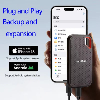 Huge Capacity Portable SSD 128TB High Speed External Hard Drive 1TB Hard Disk 2TB 4TB USB 3.1 Storage Device for Laptop/PC/Phone