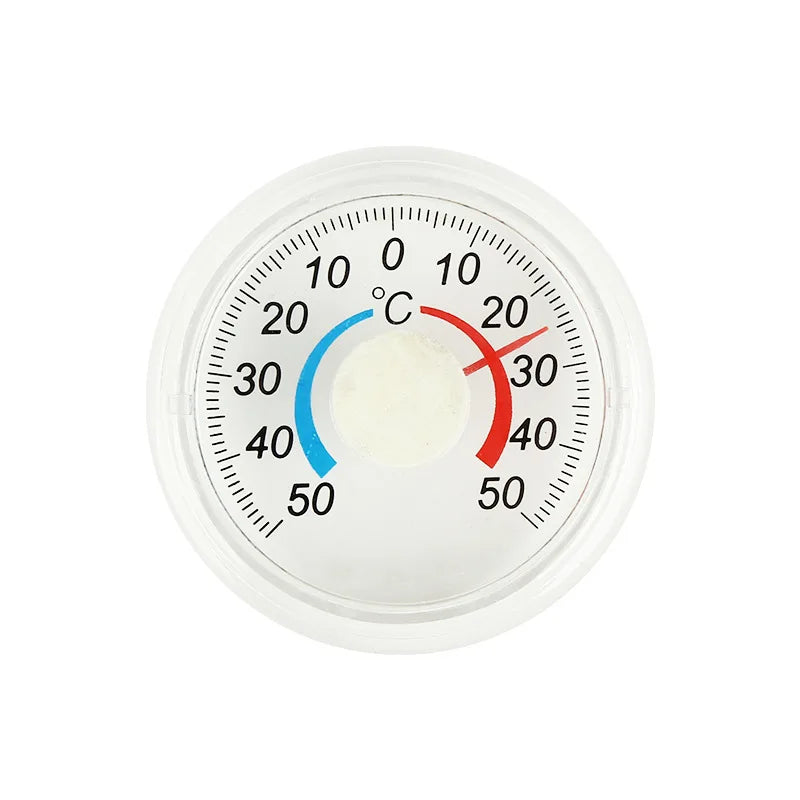 Round Plastic Outdoor Indoor Door Window Thermometer with Pointer - Humidity Temperature Measurement Tool Hygrometer Home Garden