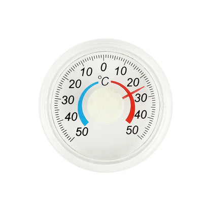 Round Plastic Outdoor Indoor Door Window Thermometer with Pointer - Humidity Temperature Measurement Tool Hygrometer Home Garden