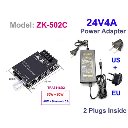 2*100W TDA7498E Audio Power Amplifier Bluetooth-compatible 5.0 Stereo HiFi Class D Digital Home Theater AUX Music AMP