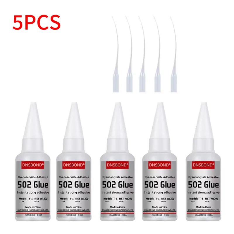 502 Super Glue Clear Strong Adhesive Fast Drying Cyanoacrylate Glue for Wood Rubber Leather Plastic Metal Jewelry DIY Crafts