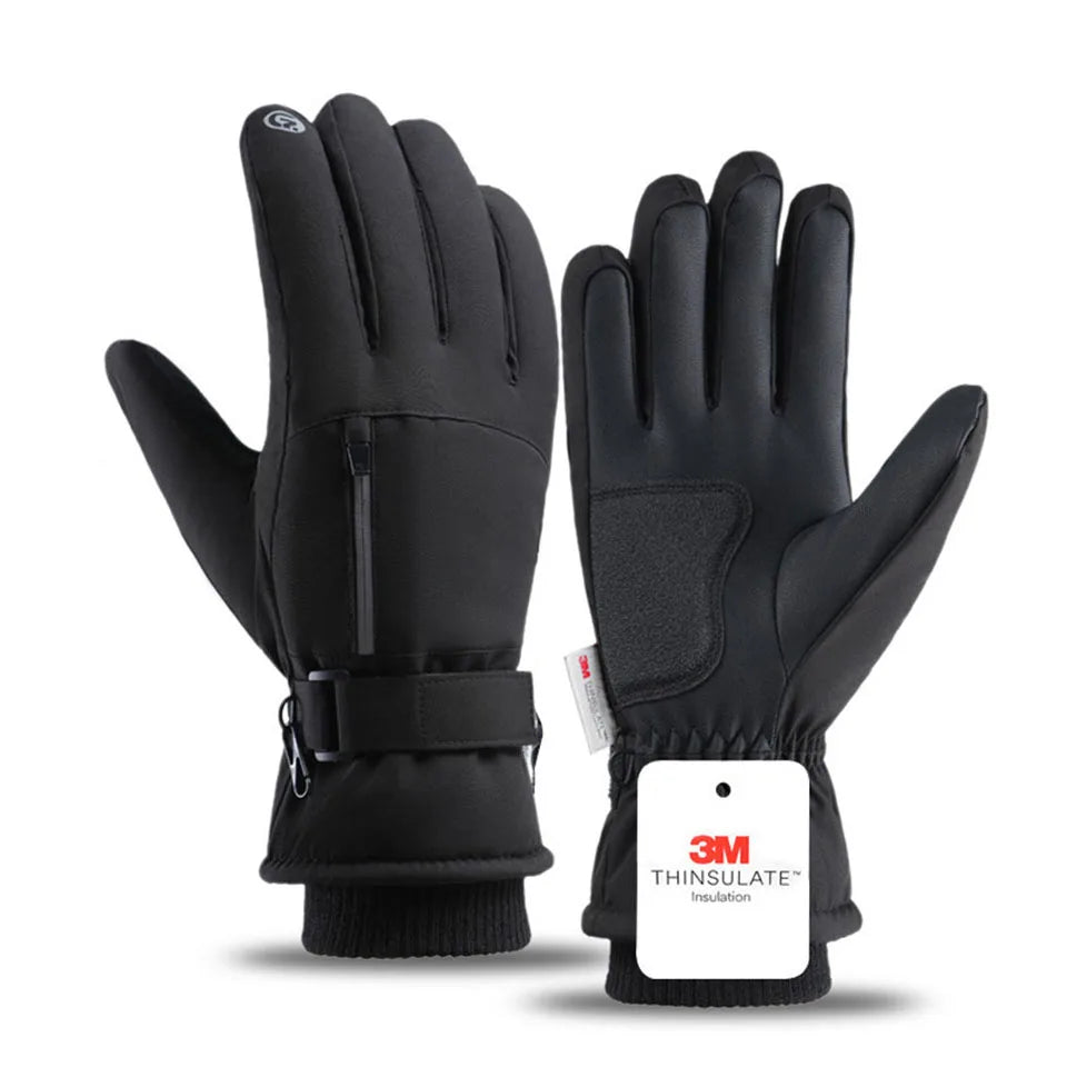 GTUBIKE Winter Warm Gloves for Outdoor Cycling Skiing Thickened Cold-Resistant Gloves Waterproof Touch Screen Camping Equipment