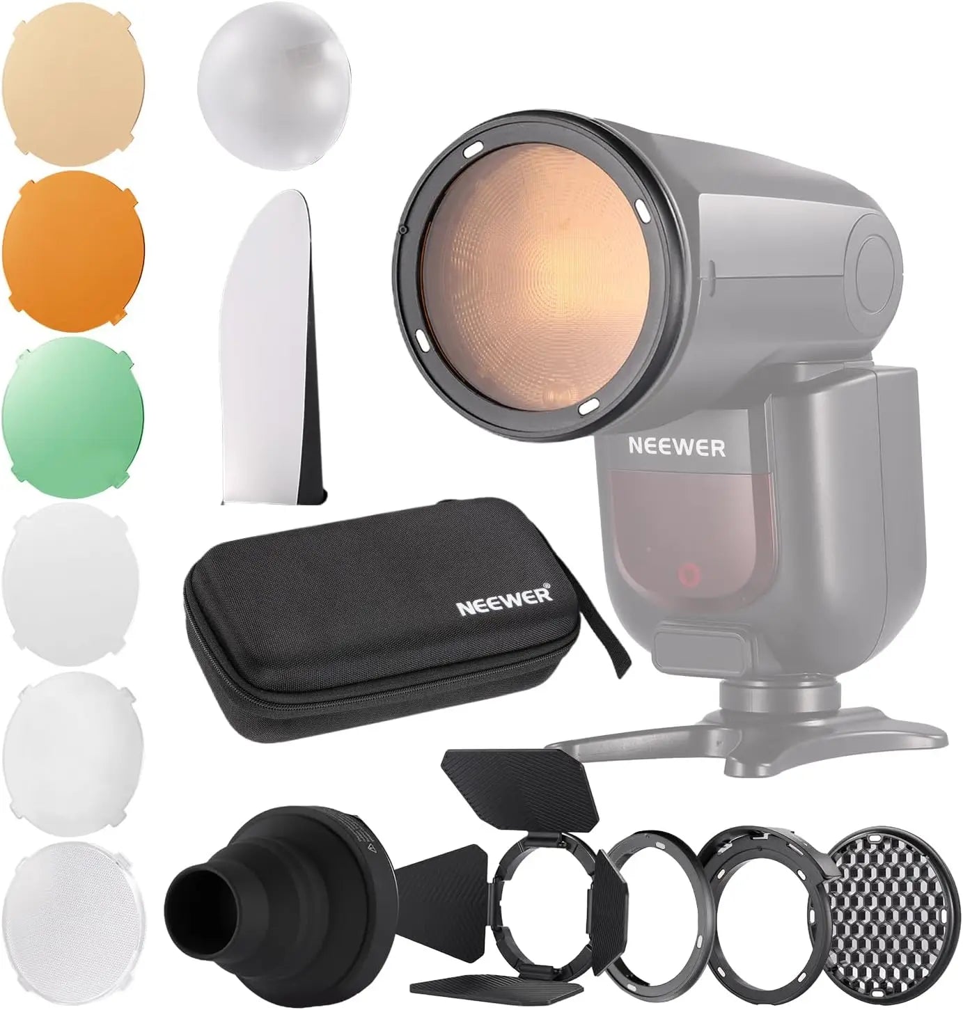 NEEWER CRM2 Magnetic Accessories Kit for Round Head Flash Z1-C Z1-N Z1-S Z2-C Z2-N Z2-S Compatible with Godox V1 Speedlites